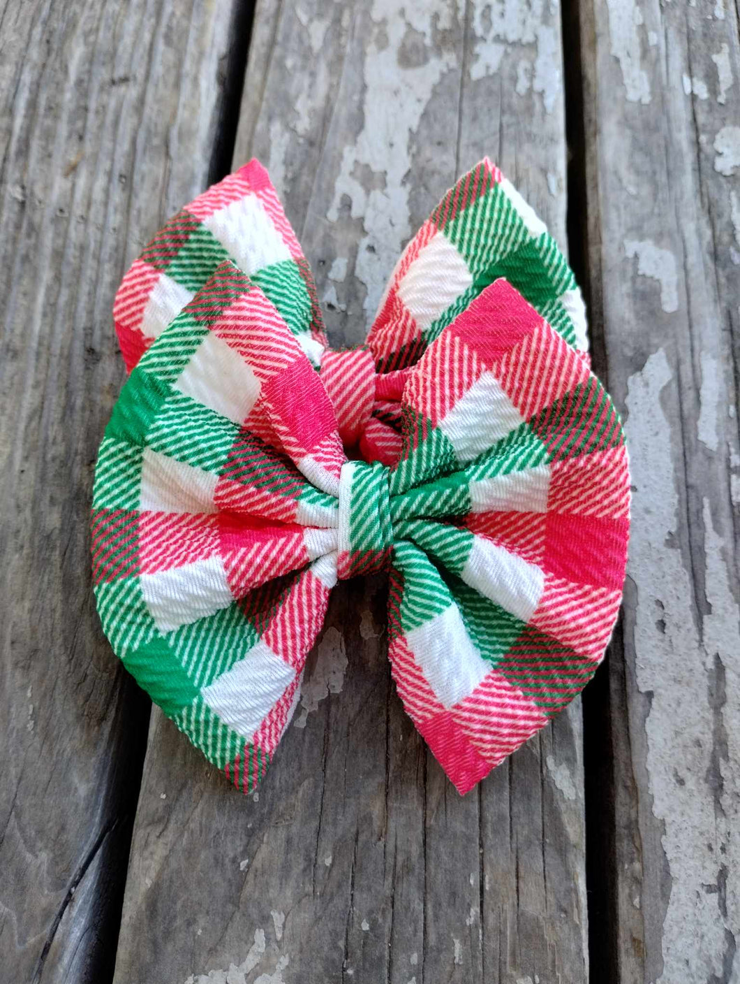 Red/Green Plaid Bow