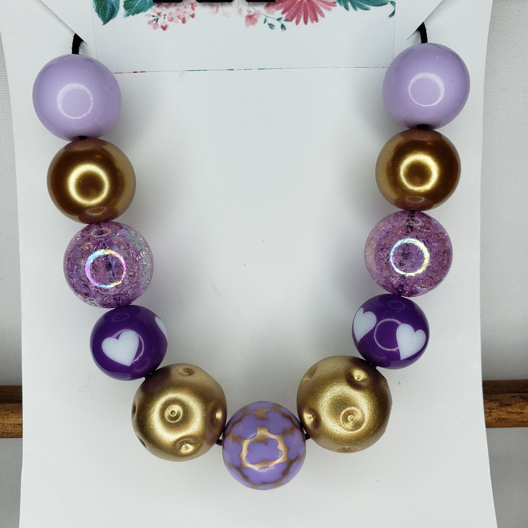 Purple Heart Bubblegum Necklace